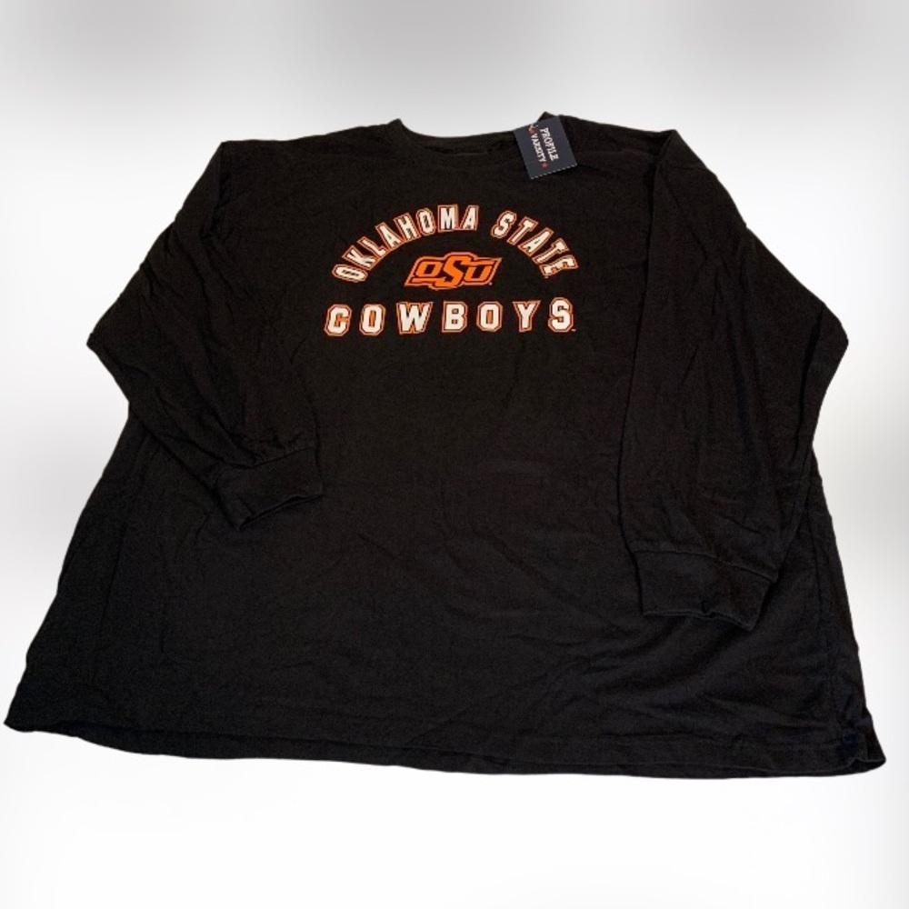 NWT Oklahoma State Profile Varsity Black Long Sleeve T-shirt Men’s Size 4XL